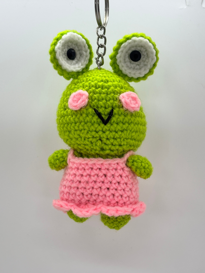 Handmade Crochet Small Frog Doll Keychain for Bags & Keys | Handmade Keyring