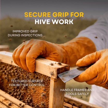 BeeReady Beekeeping Gloves – Protective Rubber Gloves for Hive Work