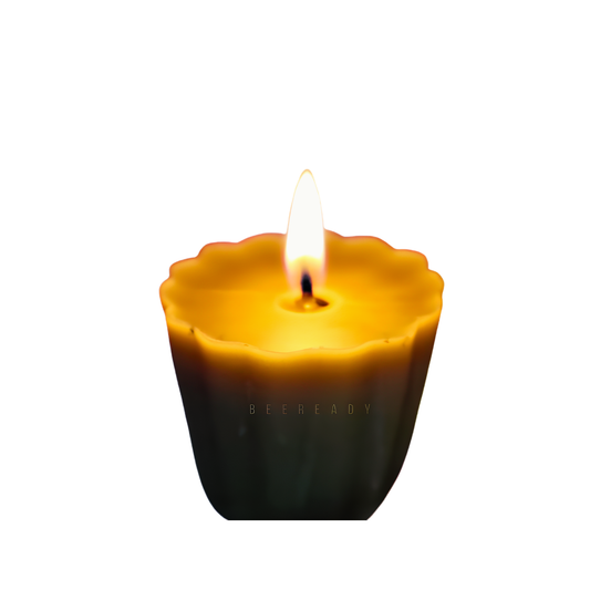Beeready Harvesters Bloom Pillar Beeswax Candle | Artistic Floral Scented Candle for Cozy Décor & Romantic Spaces | Pack of 2