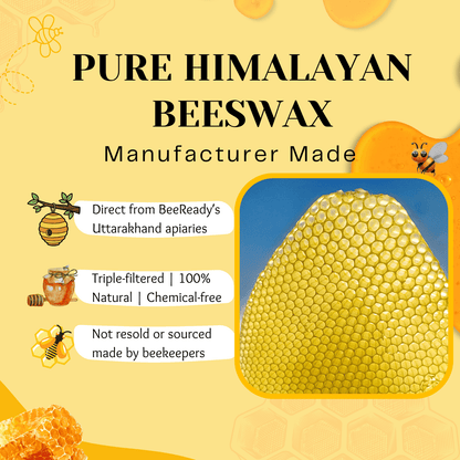 BeeReady Raw Beeswax Blocks – Pure Natural Beeswax for Candles, Soap & Skincare (1KG)