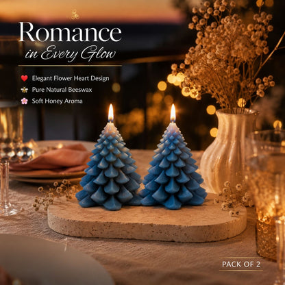 Beeready Harvesters Romantic Flower Heart Beeswax Aroma Candle | Decorative Handmade Scented Candle for Home, Dinner Tables & Hotels | Pack of 2