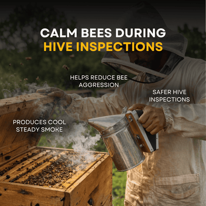 BeeReady Bee Hive Smoker – Stainless Steel Smoker with Heat Shield