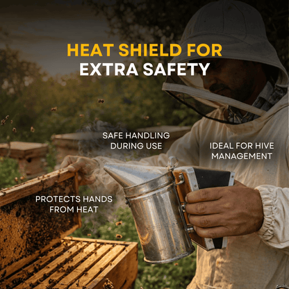 BeeReady Bee Hive Smoker – Stainless Steel Smoker with Heat Shield