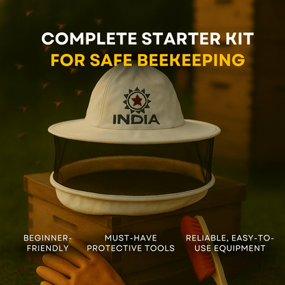 BeeReady Beekeeping Starter Kit – Veil, Gloves & Brush Combo