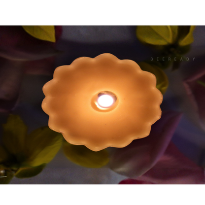 Beeready Harvesters Bloom Pillar Beeswax Candle | Artistic Floral Scented Candle for Cozy Décor & Romantic Spaces | Pack of 2