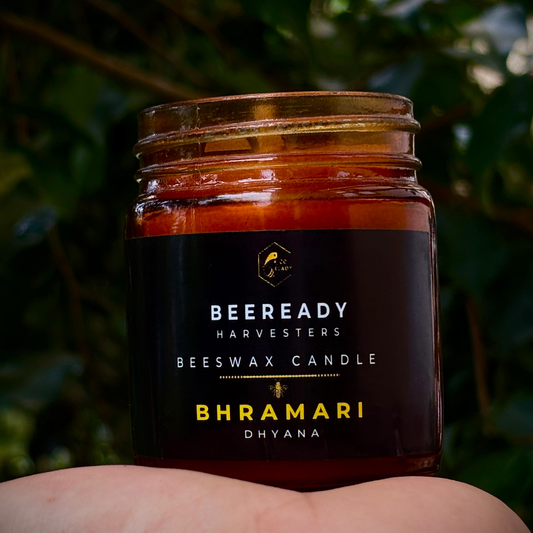 Beeready Harvesters Himalayan Aroma Luxe Jar Candle | 30 Hours Pure Beeswax Fragrance Candle with Lemongrass, Lavender, Rose, Mogra & Blue Lotus