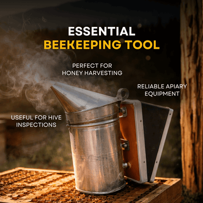 BeeReady Bee Hive Smoker – Stainless Steel Smoker with Heat Shield