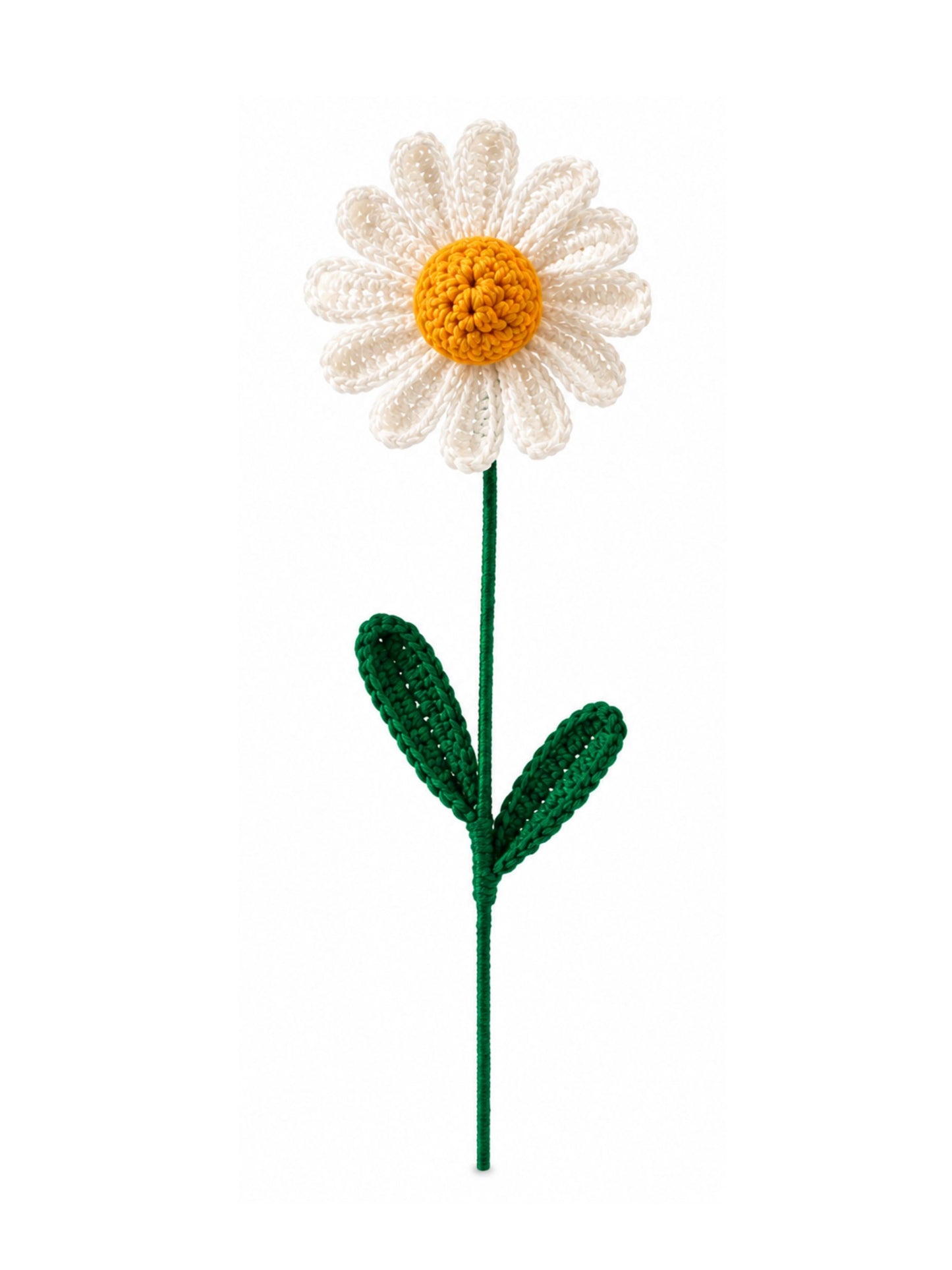 Handmade Crochet Daisy Flower Sticks for Home Decor |  Reusable Floral Decoration for Vase Display