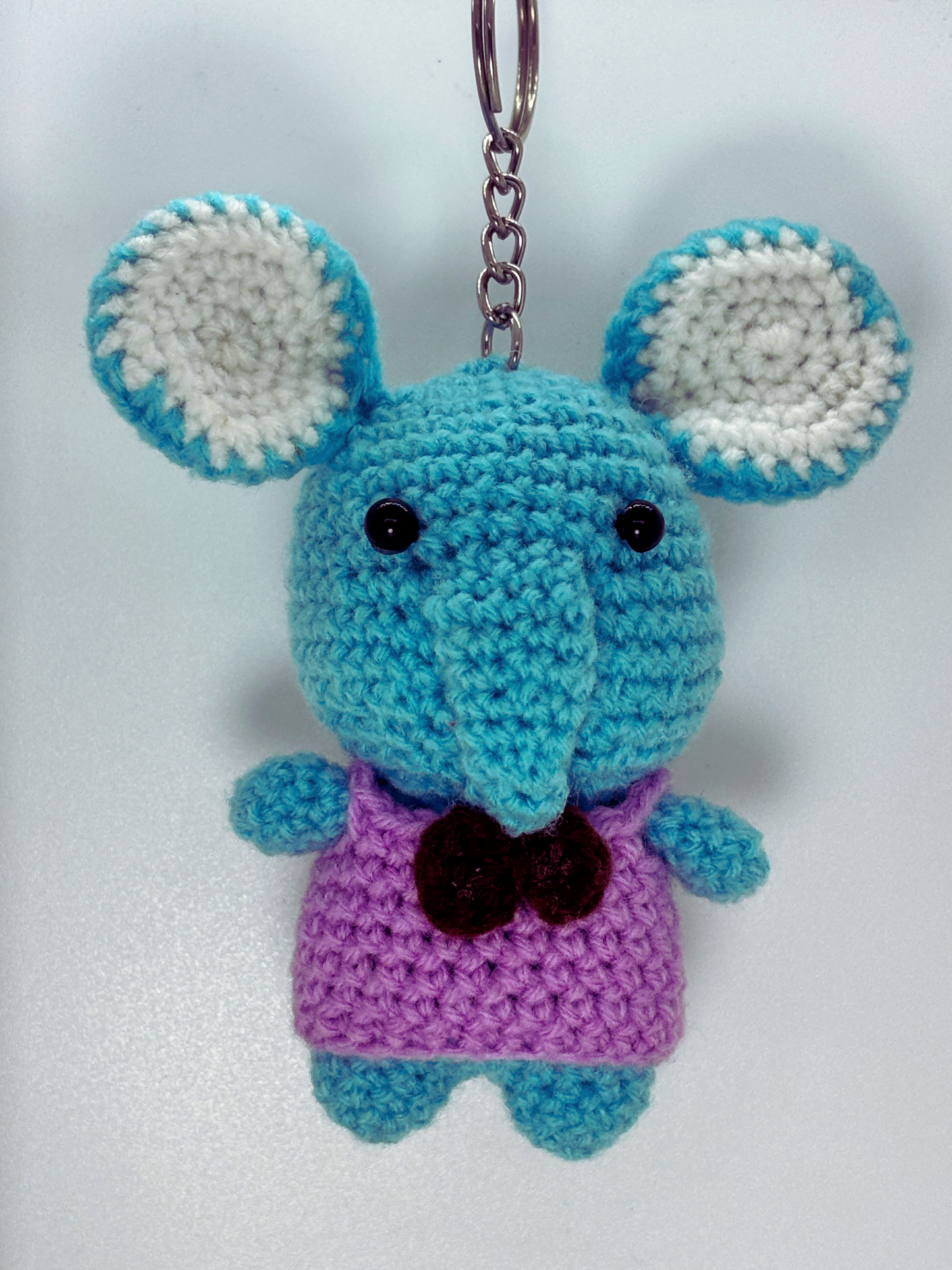 Handmade Crochet Elephant Keychain for Bags & Backpacks | Soft Knitted Animal Keyring