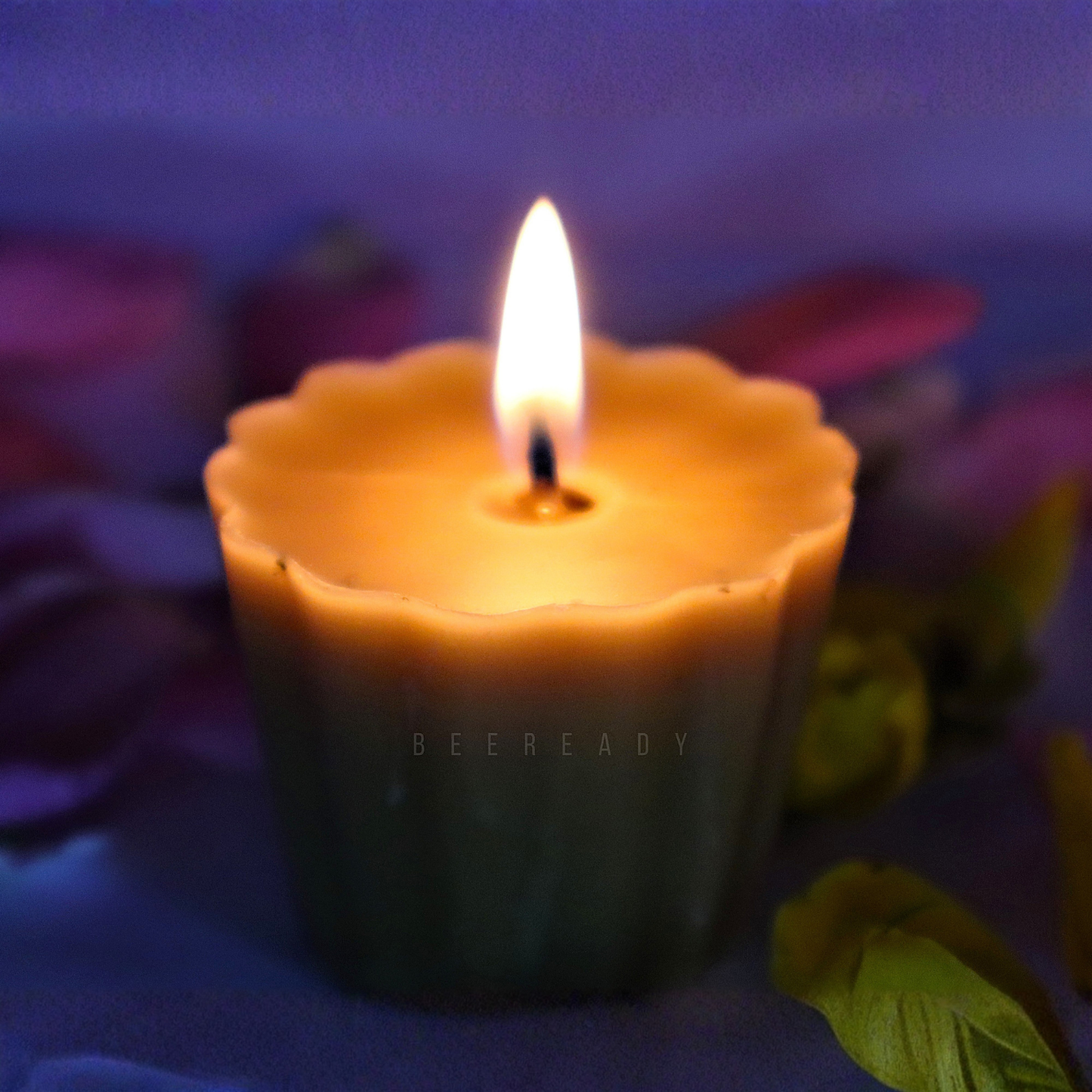 Beeready Harvesters Bloom Pillar Beeswax Candle | Artistic Floral Scented Candle for Cozy Décor & Romantic Spaces | Pack of 2
