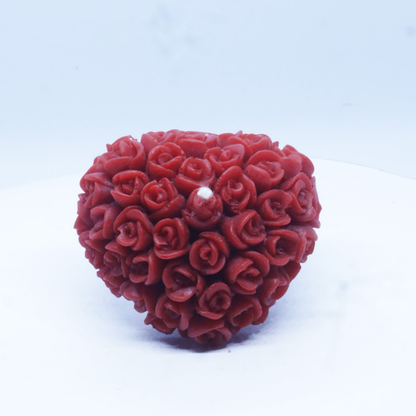 Beeready Designer Beeswax Flower Heart Shaped Scented Candle | Handcrafted Aromatic Decorative Candle for Home Décor & Hotel | Pack of 2
