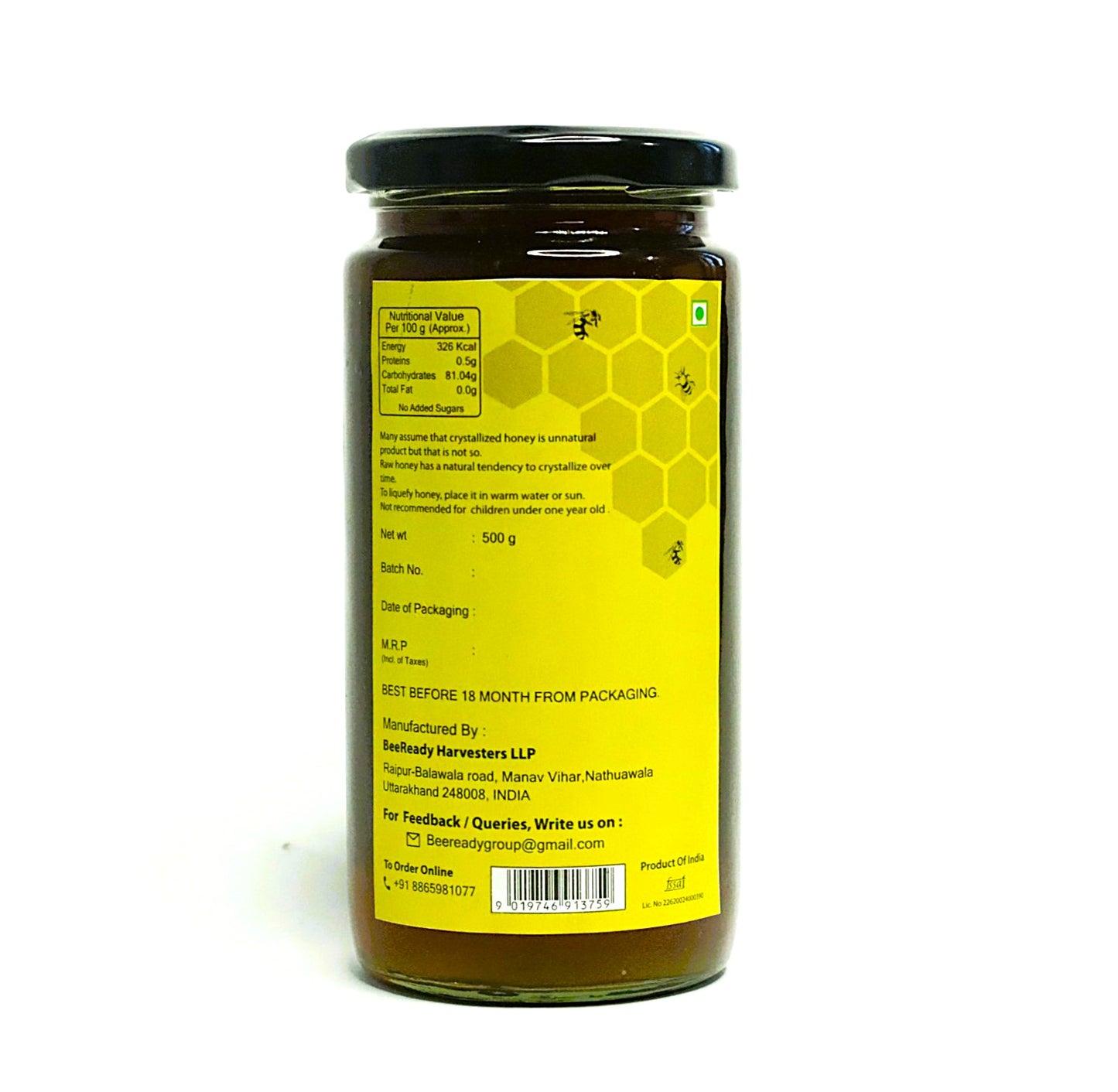 BeeReady Ajwain Flora Honey 500g – Raw Pahadi Honey | No Added Sugar