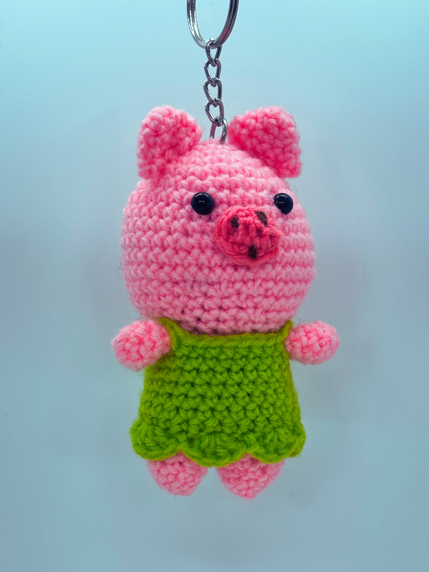 Cute Crochet Pig Keychain for Bags & Keys | Handmade Animal Keyring