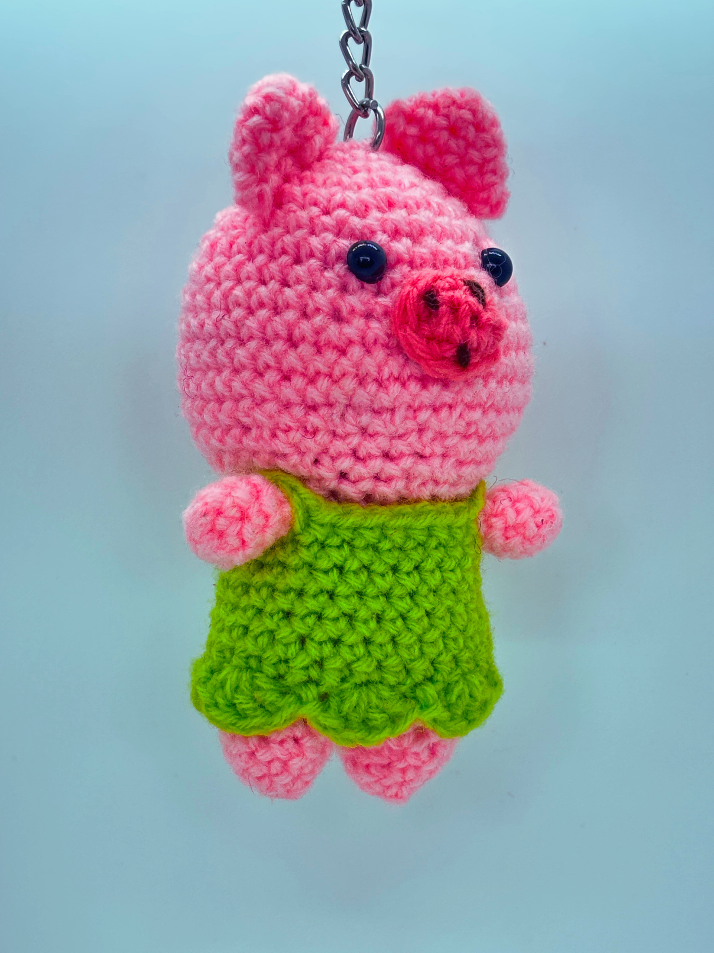 Cute Crochet Pig Keychain for Bags & Keys | Handmade Animal Keyring