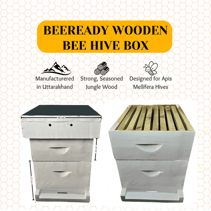 BeeReady Wooden Bee Hive Box – Durable Bee Box for Apis Mellifera