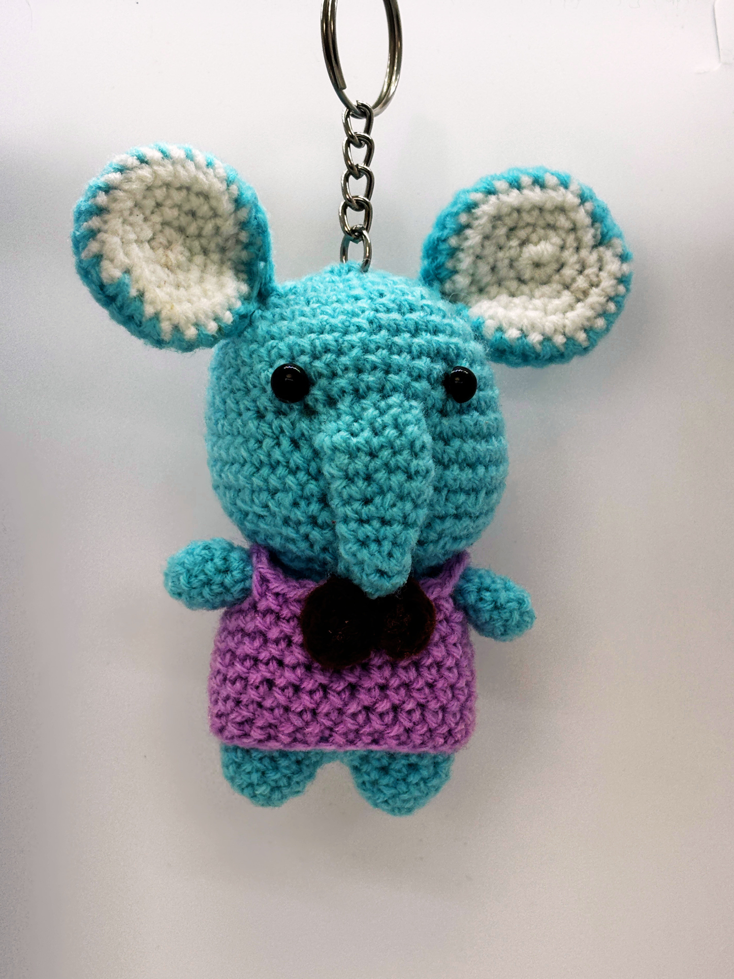 Handmade Crochet Elephant Keychain for Bags & Backpacks | Soft Knitted Animal Keyring