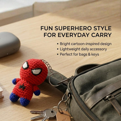 Handmade Crochet Superhero Keychain for Bags & Keys  | Lightweight Handmade Gift for Kids & Fans