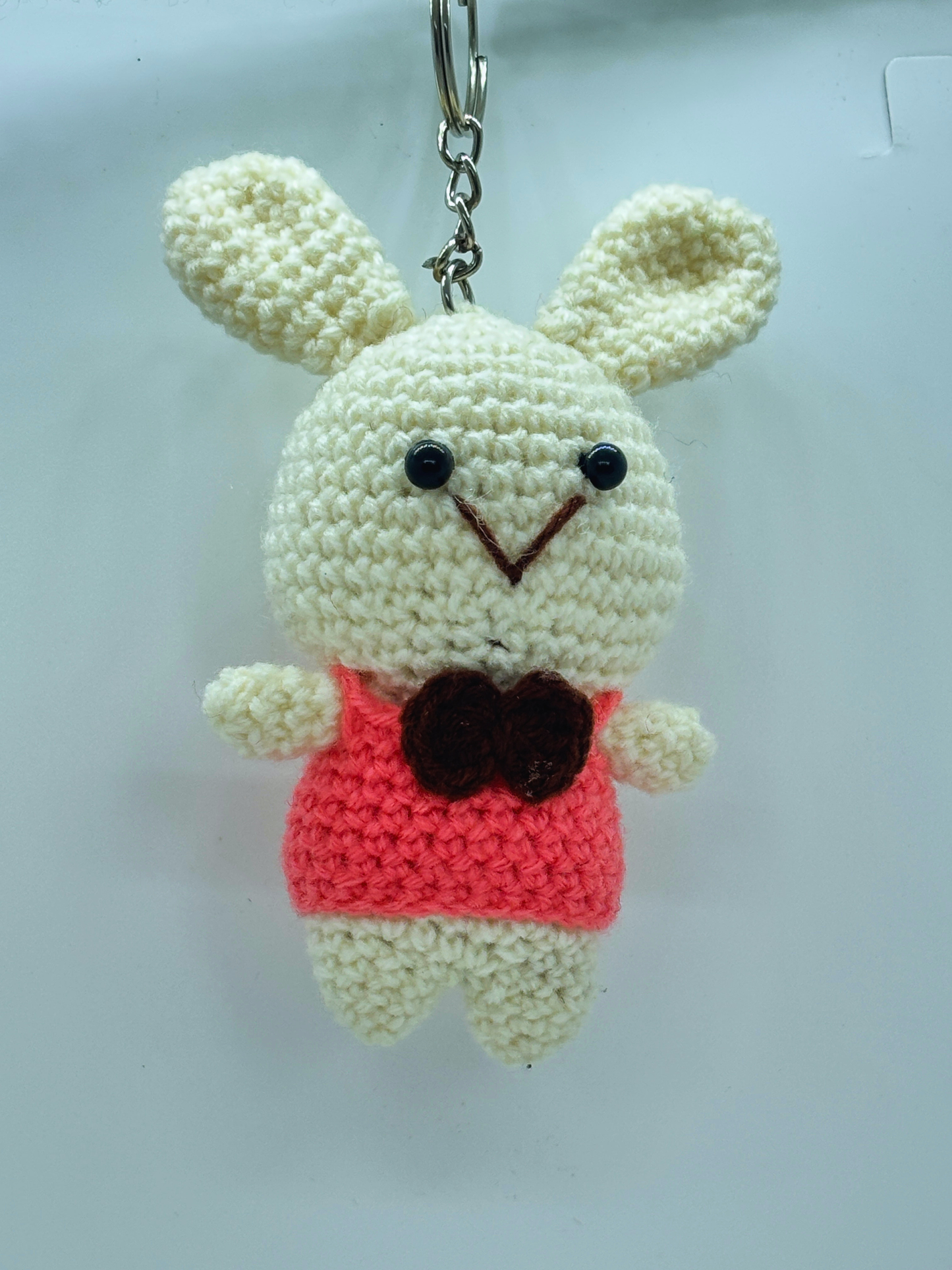 Handmade Crochet Rabbit Keychain Cute Bunny Doll Key Ring for Bags & Keys