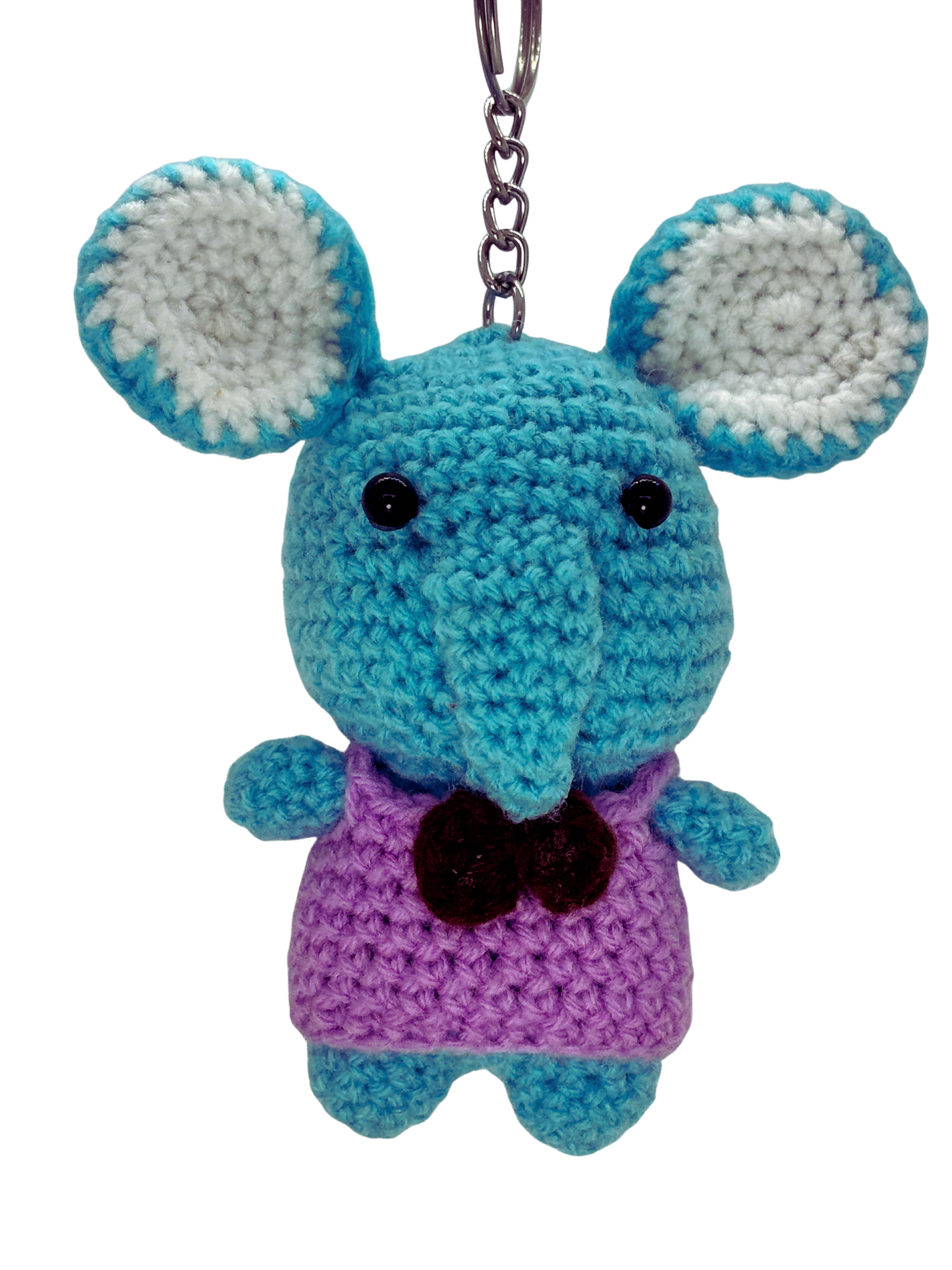 Handmade Crochet Elephant Keychain for Bags & Backpacks | Soft Knitted Animal Keyring