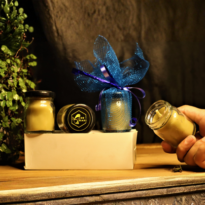 Beeready Harvesters Pahadi Natural Beeswax Scented Glass Jar Candle | Hand Poured Candle for Home Décor, Romantic Dinners & Hotels | Pack of 2