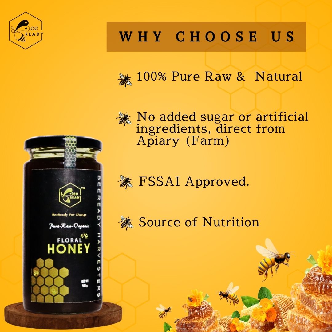 BeeReady Litchi Pahadi Honey 500g – Raw Natural Honey | No Additives
