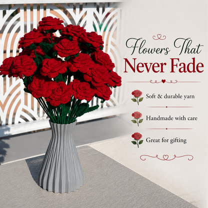 Rose Sticks Handmade Crochet Rose Sticks | Floral Decor for Home & Gifting