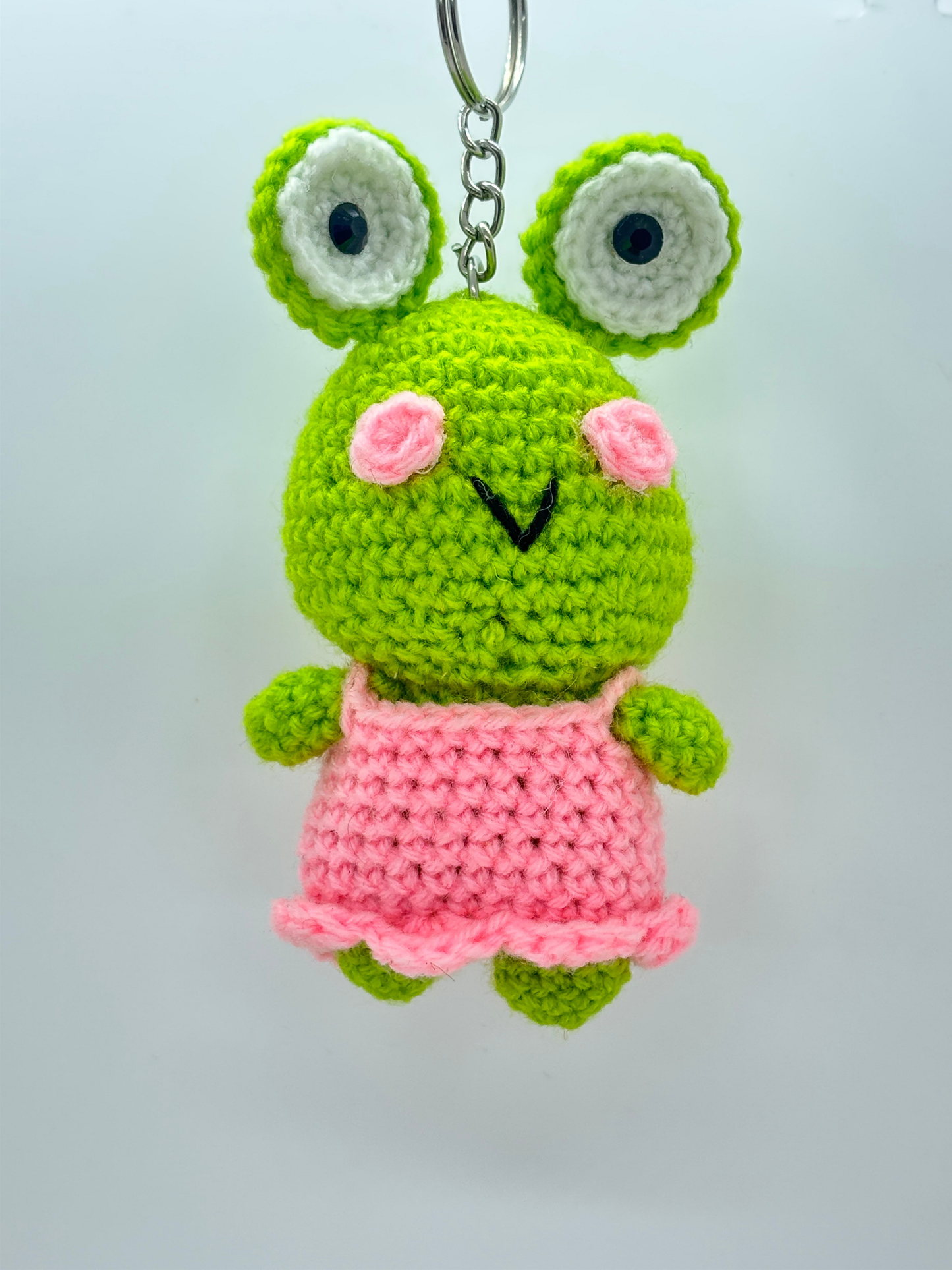 Handmade Crochet Small Frog Doll Keychain for Bags & Keys | Handmade Keyring