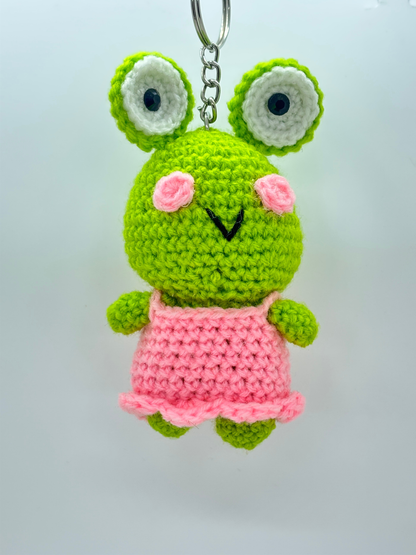Handmade Crochet Small Frog Doll Keychain for Bags & Keys | Handmade Keyring