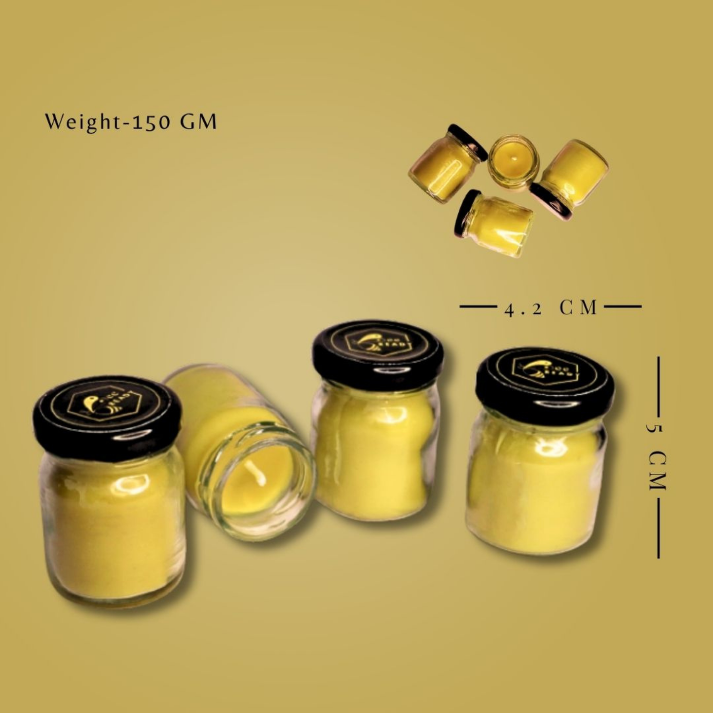 Beeready Harvesters Pahadi Natural Beeswax Scented Glass Jar Candle | Hand Poured Candle for Home Décor, Romantic Dinners & Hotels | Pack of 2