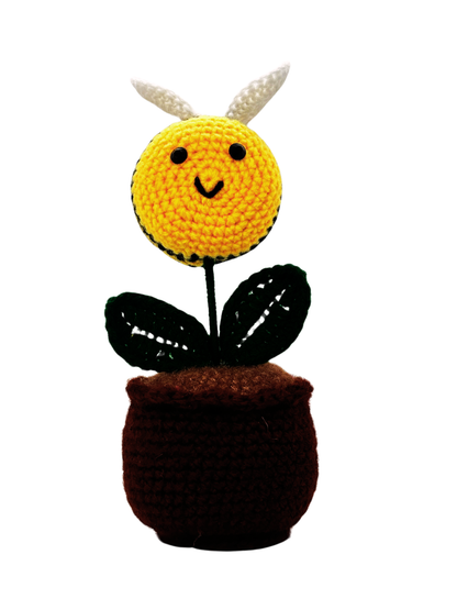Bee Pot Handmade Crochet Bee Pot | Cute Decorative Pot for Home & Office