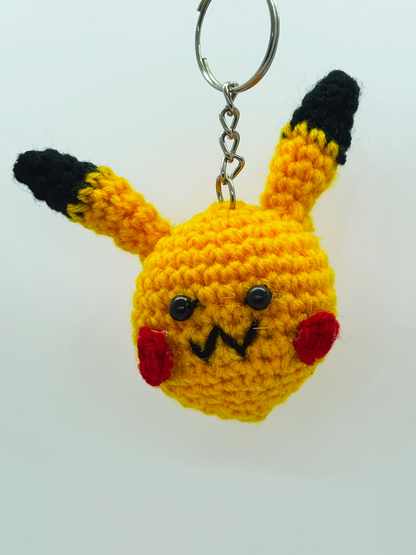 Handmade Crochet Pika Keychain Cute Anime Style Key Ring for Bags & Keys