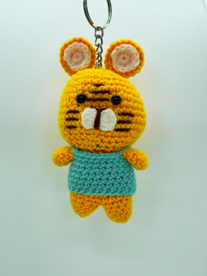 Tiger Crochet Keychain for Bags & Keys | Handmade Animal Keyring