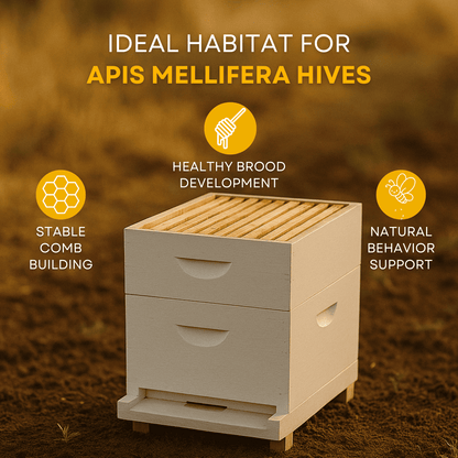 BeeReady Wooden Bee Hive Box – Durable Bee Box for Apis Mellifera