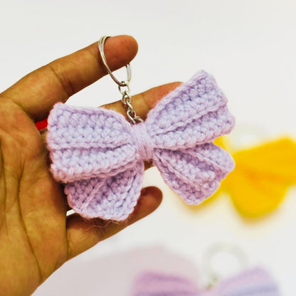 Handmade Crochet Bow Keychain for Bags & Keys | Cute Bow Bag Charm Accessory | Premium Handcrafted Gift by Women Artisans