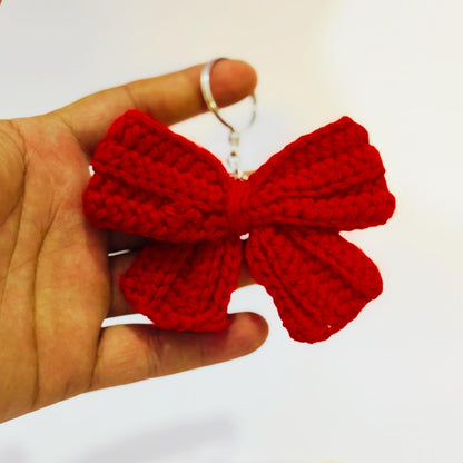 Handmade Crochet Bow Keychain for Bags & Keys | Cute Bow Bag Charm Accessory | Premium Handcrafted Gift by Women Artisans
