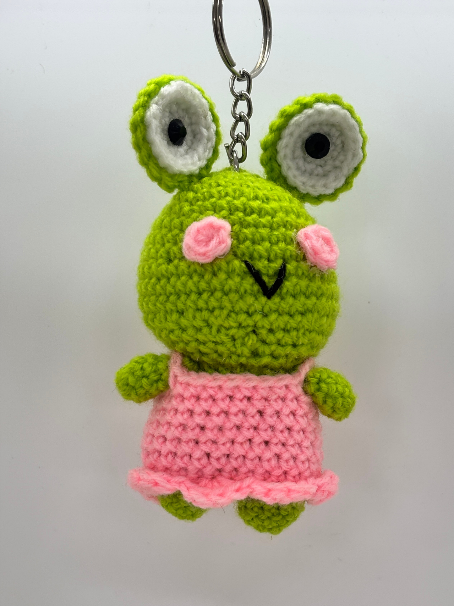 Handmade Crochet Small Frog Doll Keychain for Bags & Keys | Handmade Keyring