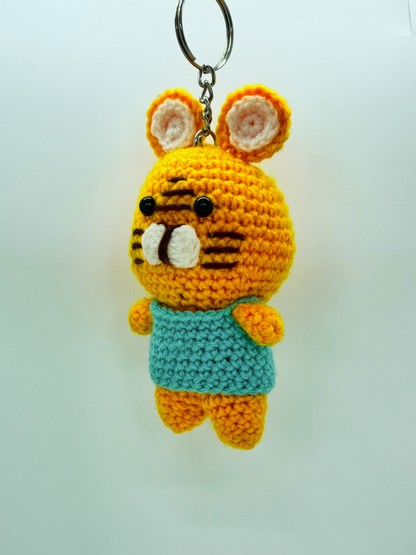 Tiger Crochet Keychain for Bags & Keys | Handmade Animal Keyring