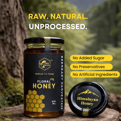 BeeReady Himalayan Raw Pahadi Honey 500g – Uttarakhand Wild Forest | No Additives