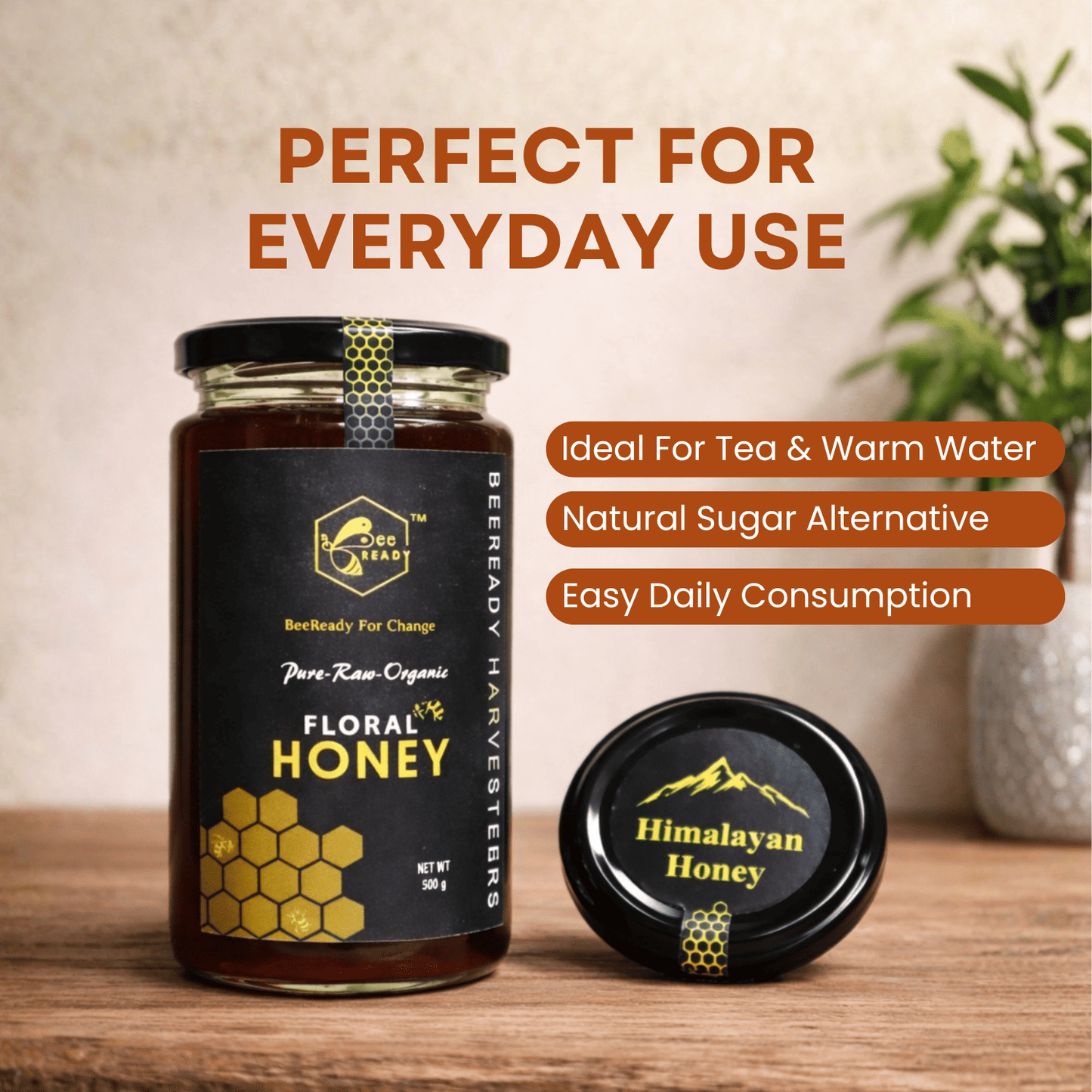 BeeReady Himalayan Raw Pahadi Honey 500g – Uttarakhand Wild Forest | No Additives