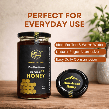 BeeReady Himalayan Raw Pahadi Honey 500g – Uttarakhand Wild Forest | No Additives