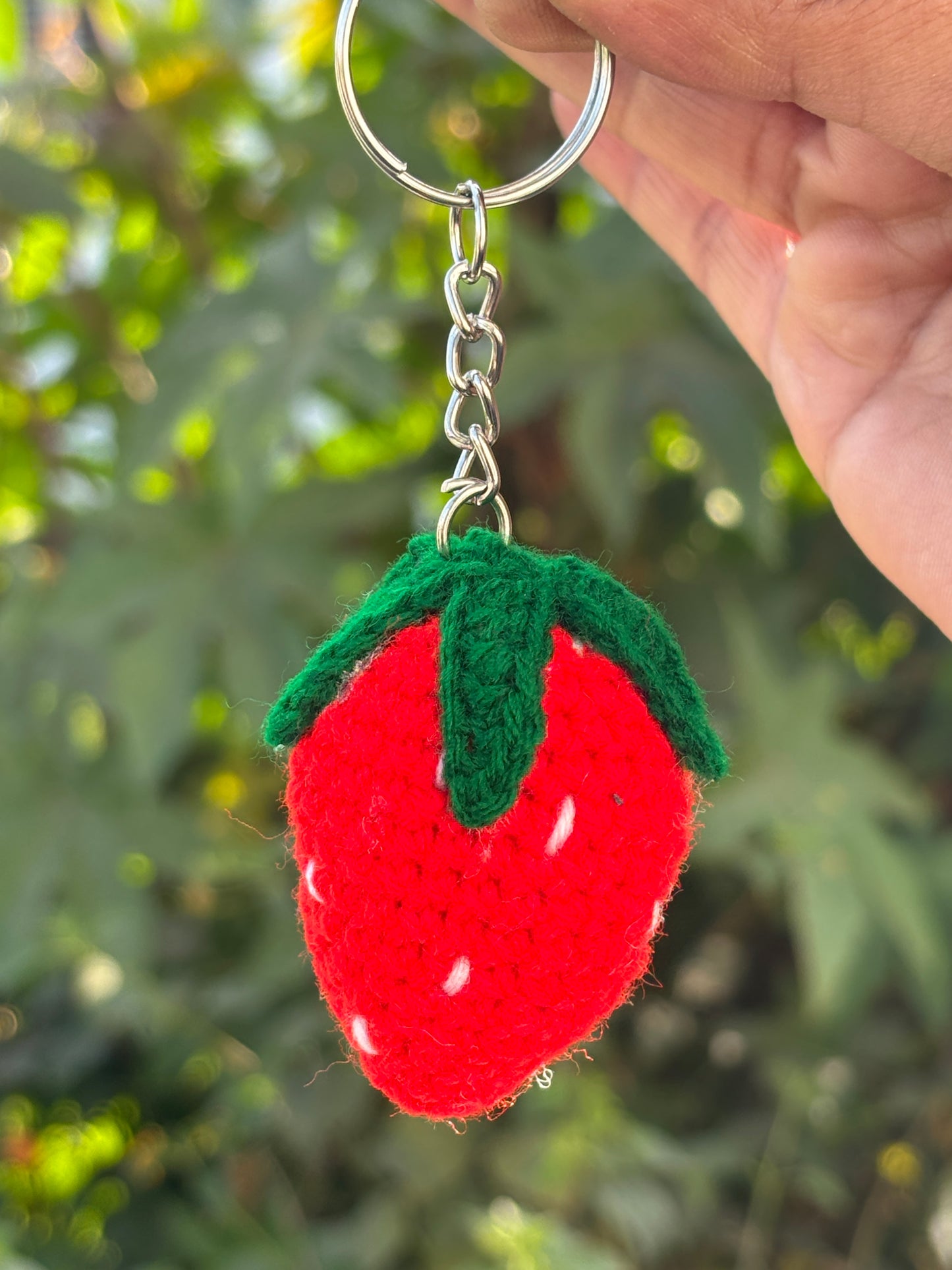 Strawberry Keychain Handmade Crochet | Cute Bag & Key Charm