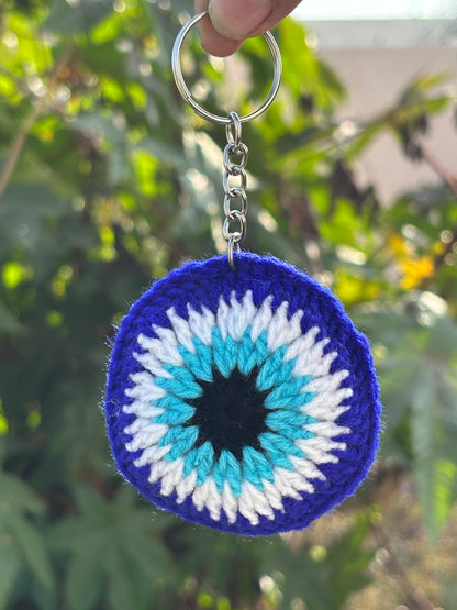Evil Eye Keychain Handmade Crochet | Bag & Key Charm from Uttarakhand