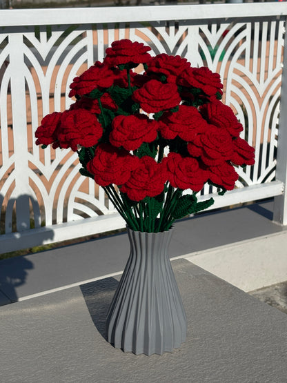 Rose Sticks Handmade Crochet Rose Sticks | Floral Decor for Home & Gifting