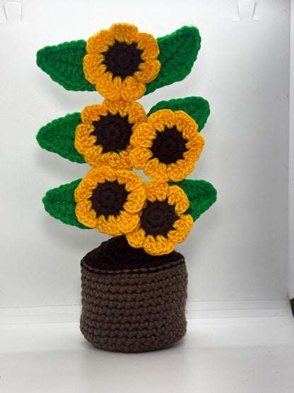 Handmade Multiflora Pot Décor – Crochet Flower Arrangement | Handmade by Local Women | Decorative Indoor Flower Pot