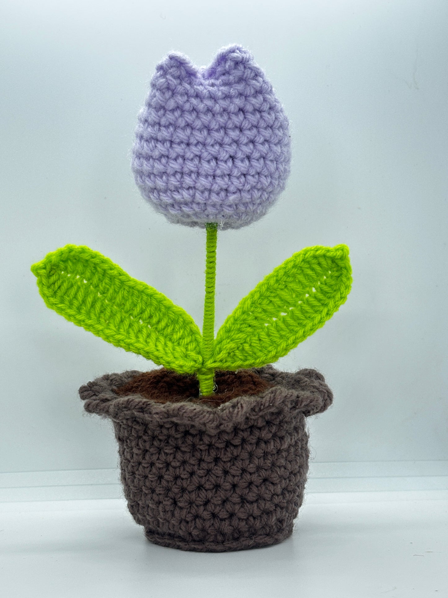 Tulip Pot Handmade Crochet Tulip Flower Pot | Aesthetic Desk Decor