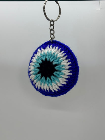 Evil Eye Keychain Handmade Crochet | Bag & Key Charm from Uttarakhand