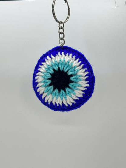 Evil Eye Keychain Handmade Crochet | Bag & Key Charm from Uttarakhand