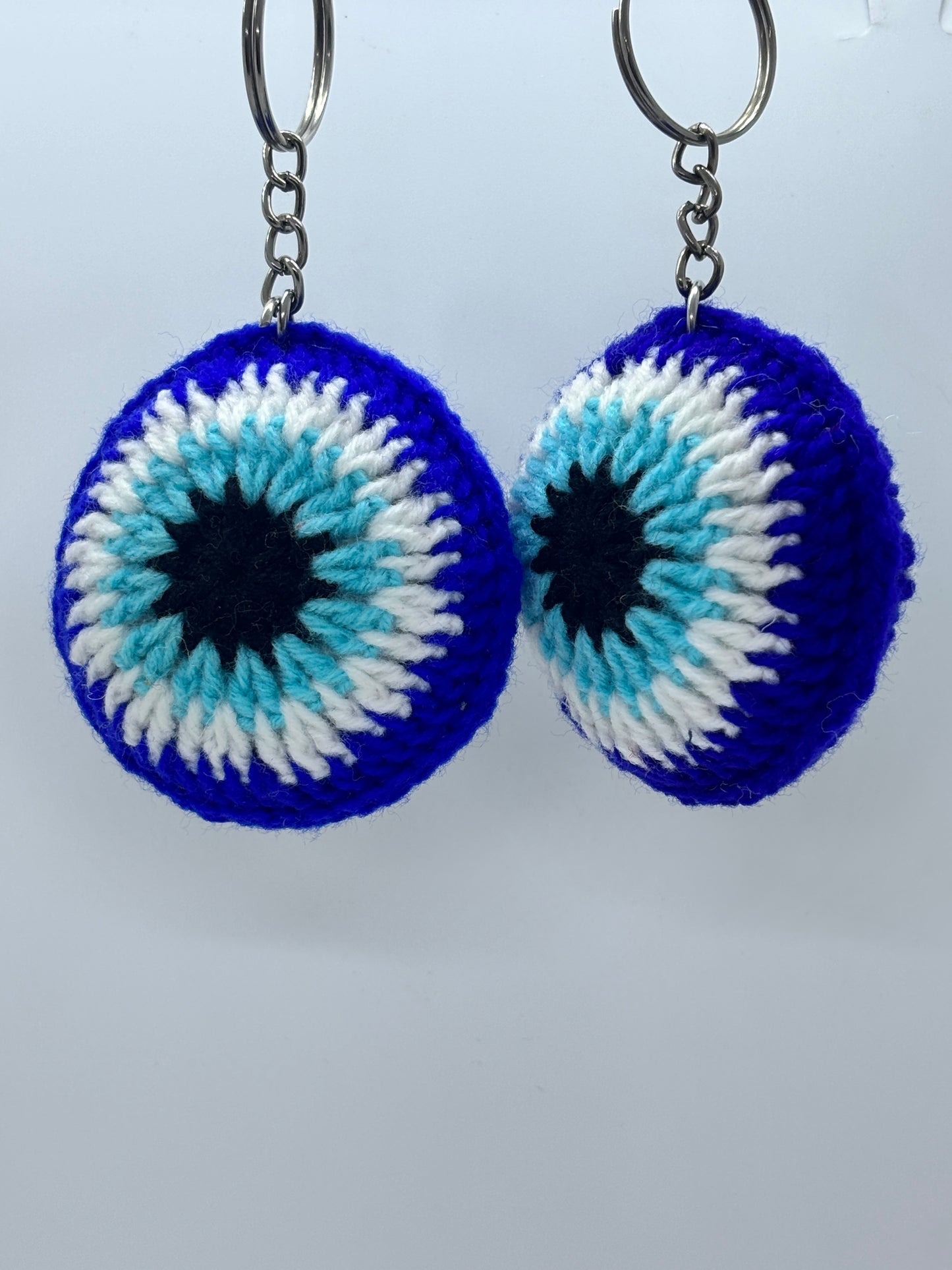 Evil Eye Keychain Handmade Crochet | Bag & Key Charm from Uttarakhand