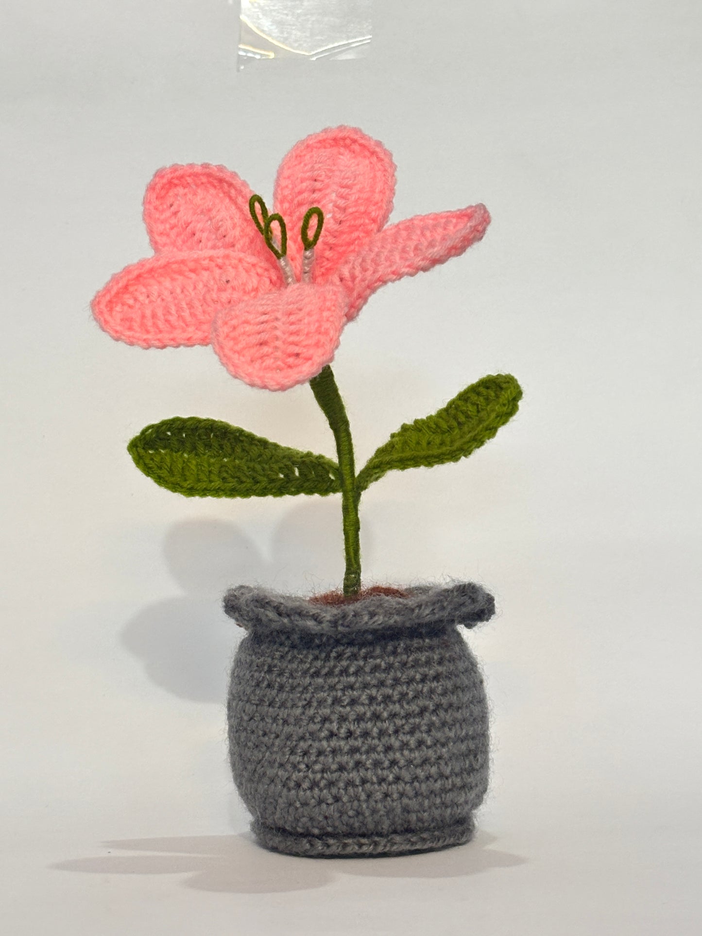 Handmade Crochet Lily Flower Pot for Home & Office Decor | Soft Knitted Floral Pot Showpiece | Reusable Handmade Table Decoration