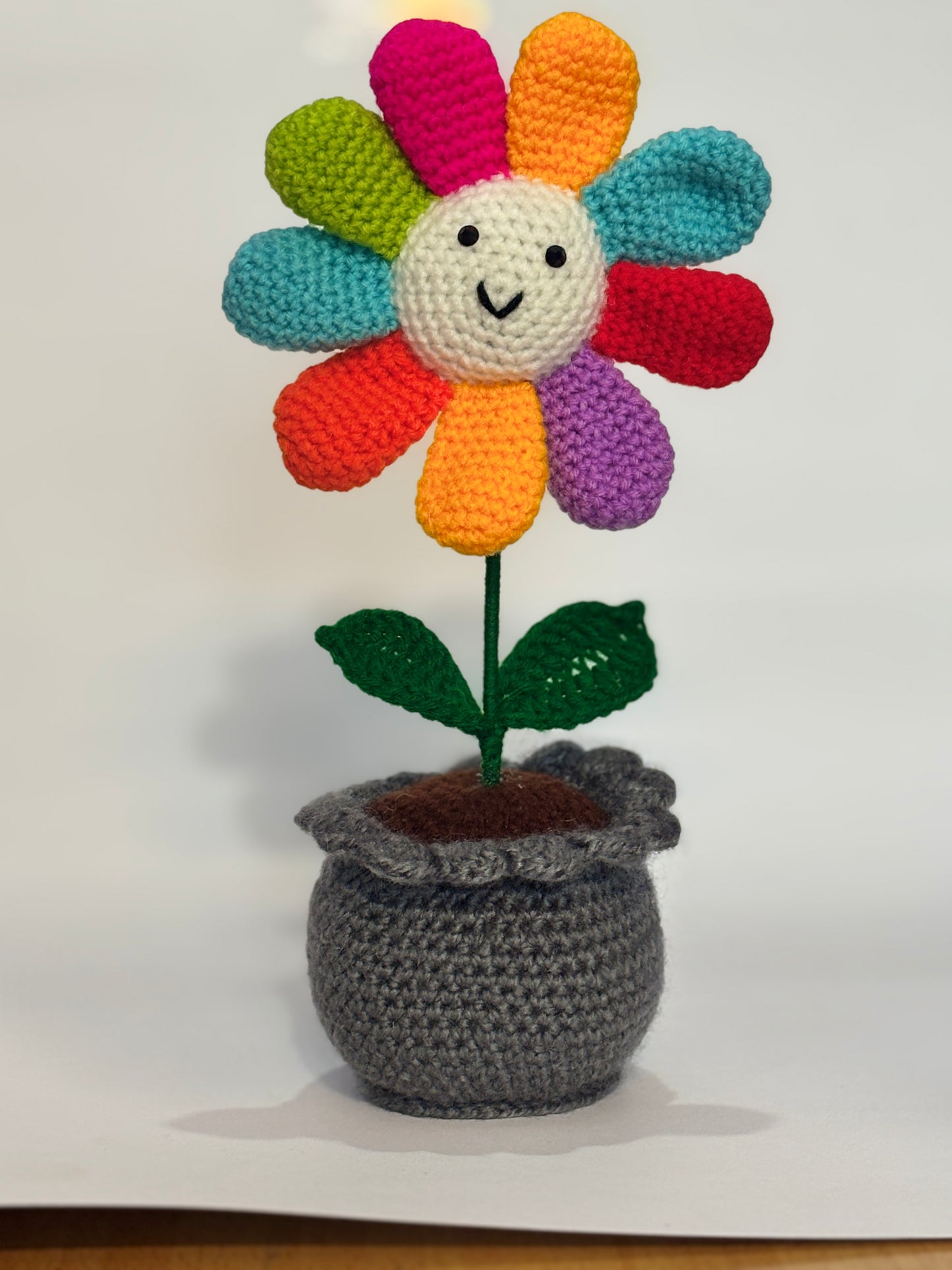 Handmade Smiley Crochet Pot for Home Décor & Gifting | Cute Table Decoration | Soft Finish | Made by Local Women